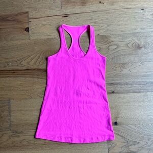 Lululemon Cool Racerback Tank Bright Pink Size 6 EUC